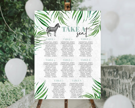 Editable Zebra Seating Chart Zebra Seating Sign Zebra Take A Seating Chart Z