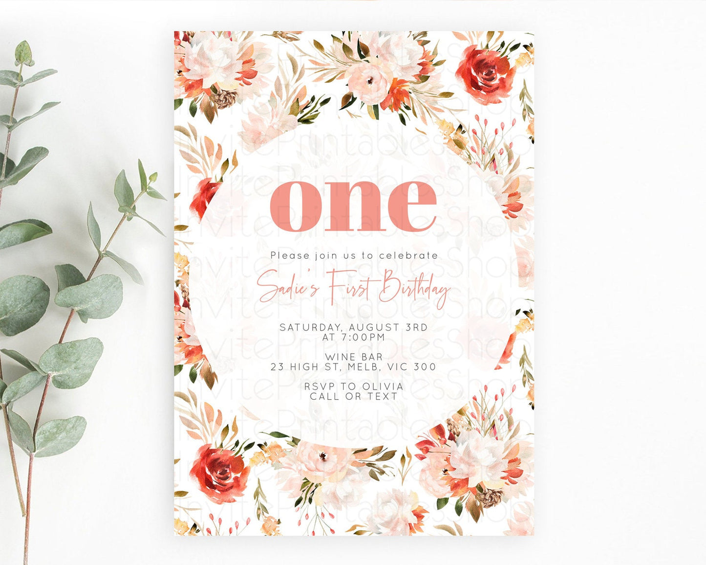 Secret Garden Invitation Wildflower Birthday Invitation Pastel Flowers Invite Enchanted Garden Boho Floral 3rd 2nd First Birthday D10540