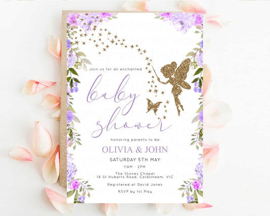 Editable Fairy Baby Shower Invitation Enchanted Forest Baby Shower Secret Ga