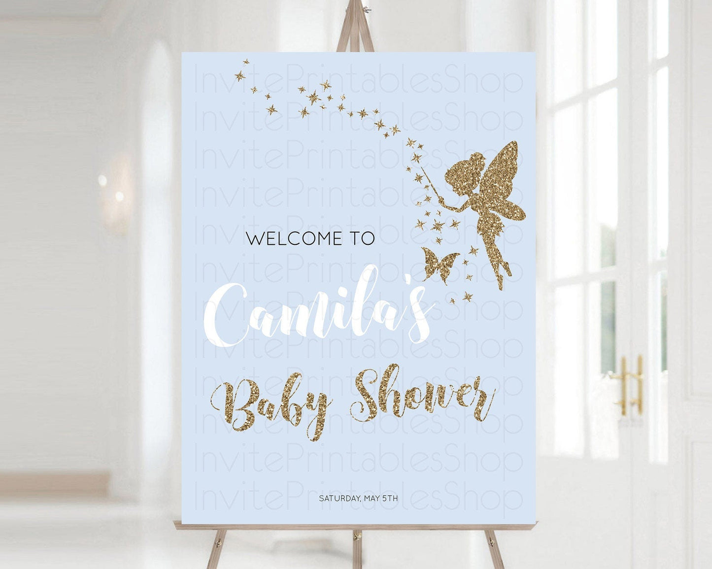 Fairy Baby Shower Welcome Sign Fairy Welcome Board Enchanted Garden Pastel Floral Butterfly Decor Secret Garden Fairy Welcome Sign D10907