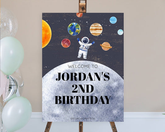 Editable Space Birthday Welcome Sign Space Welcome Board First Trip Around t