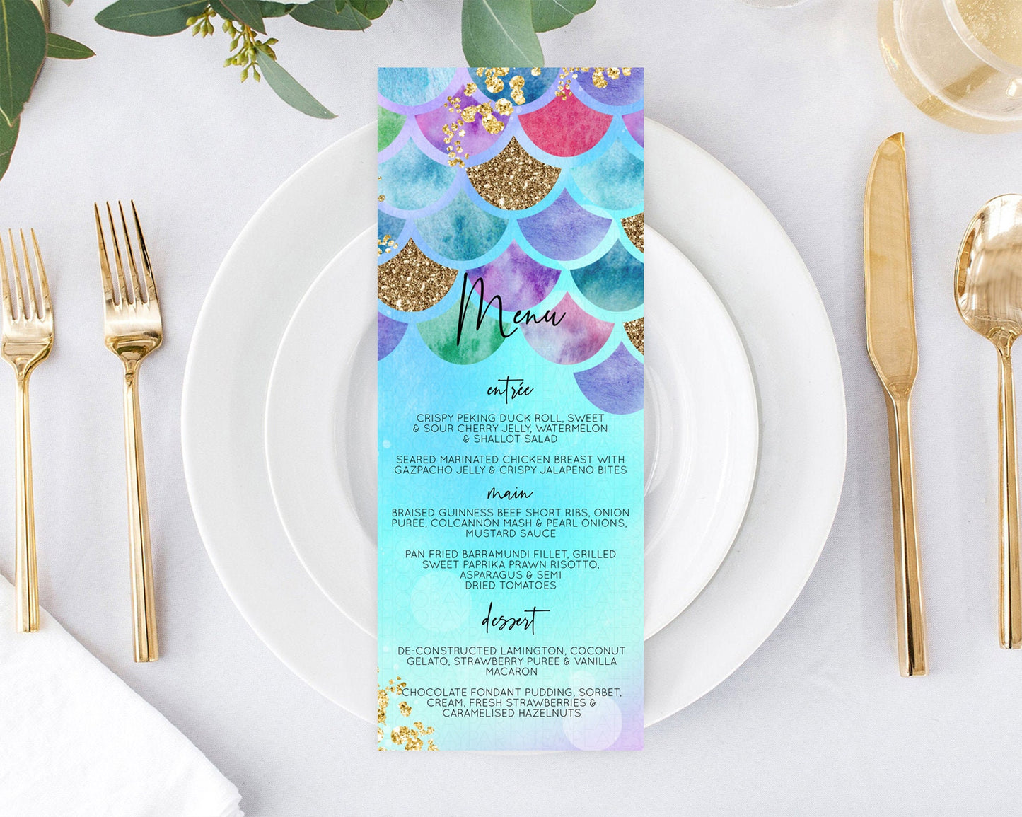 Rainbow Fish Menu Template Rainbow Fish Menu Watercolor Mermaid Décor Rainbow Under Sea Pastel Dinner Dessert Menu Rainbow Food Menu D10581