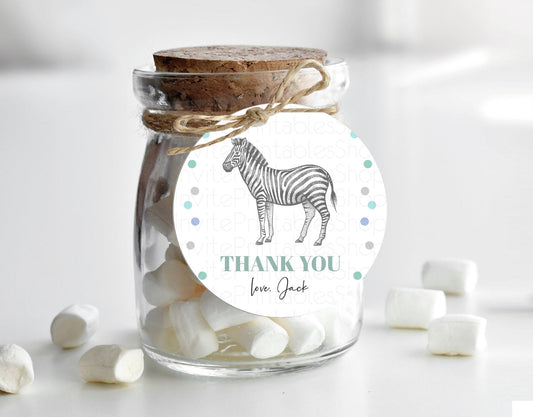 Editable Zebra Thank You Tags Zebra Thank You Gift Tags Zebra Favor Tags Zeb