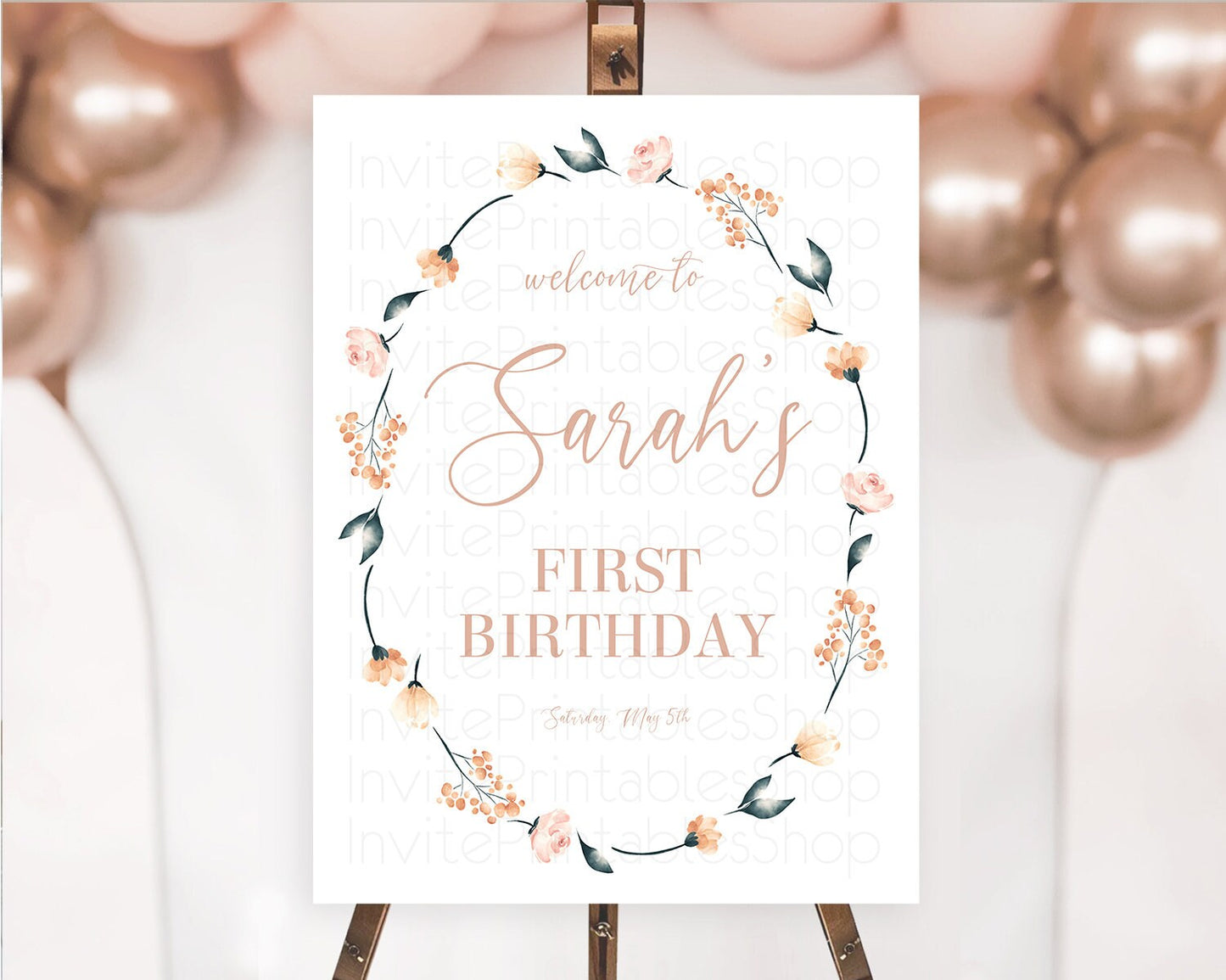 Secret Garden Welcome Sign Wildflower Welcome Board Pastel Flower Garden Welcome Poster Boho Wildflower First Birthday Welcome Sign D10240