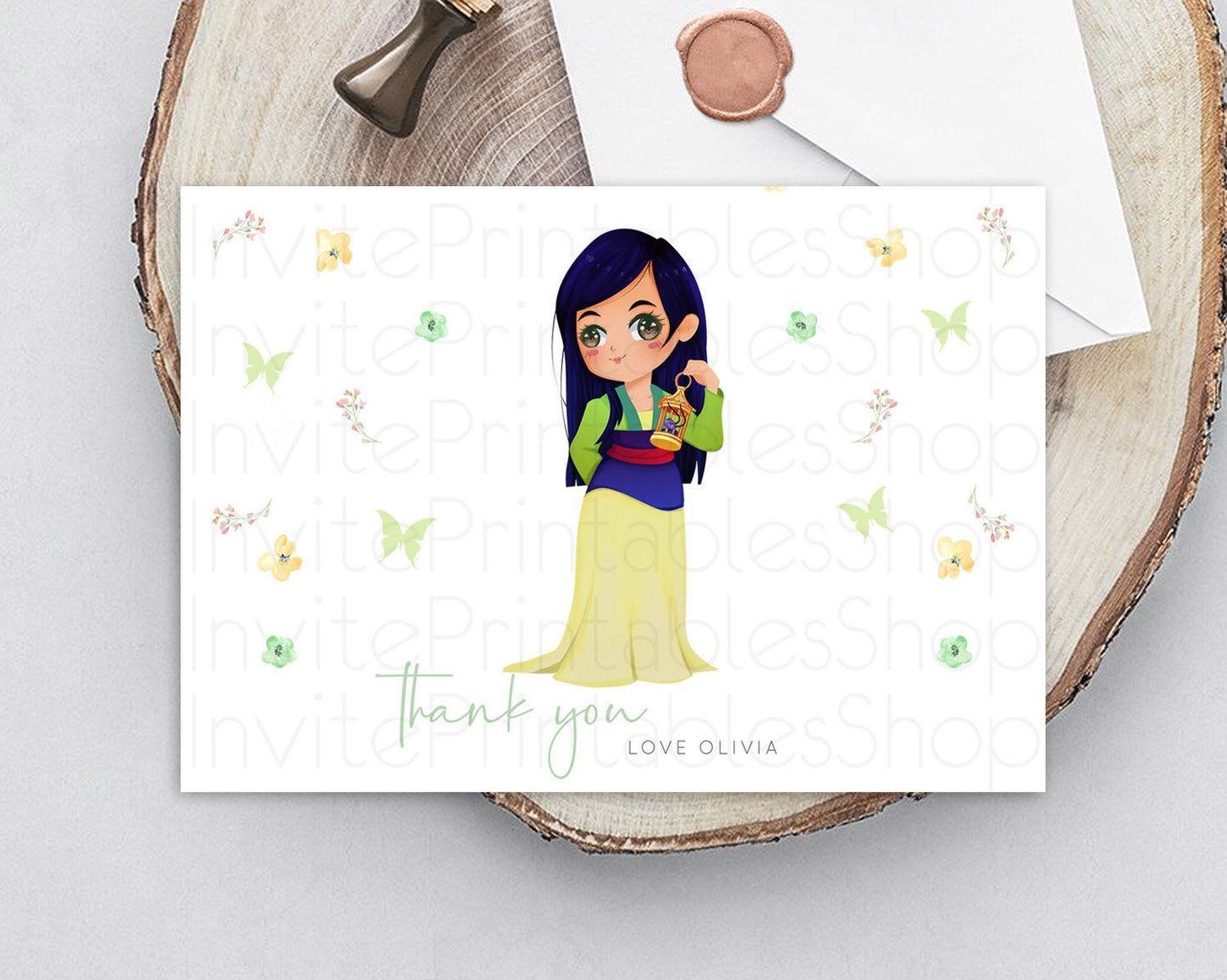 Princess Thank You Castle Thank You Card Secret Garden Birthday Thank You Card Enchanted Castle Pastel Floral Teacher Thank You Card D10350
