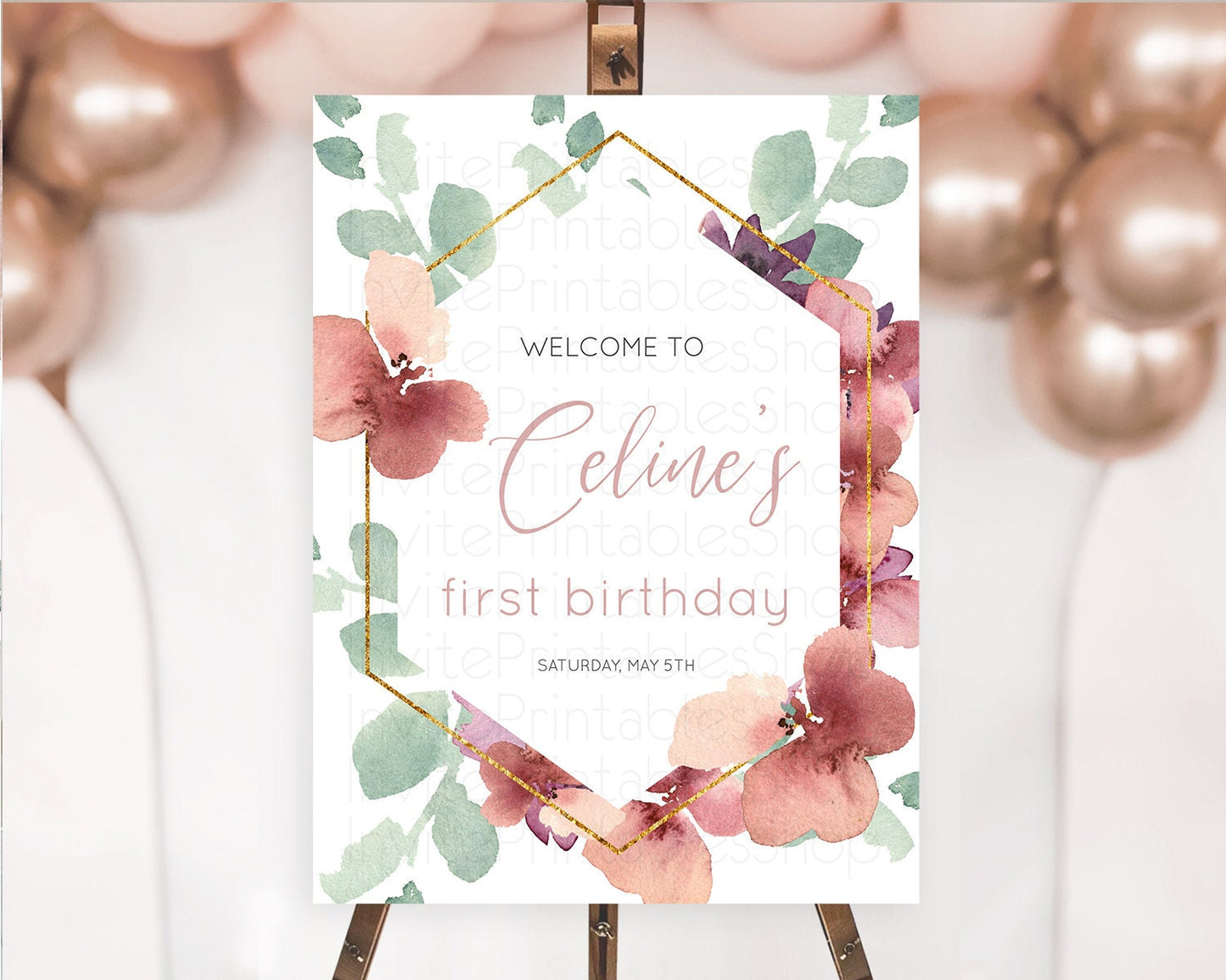 Secret Garden Welcome Sign Wildflower Welcome Board Pastel Flower Garden Welcome Poster Boho Wildflower First Birthday Welcome Sign D10964