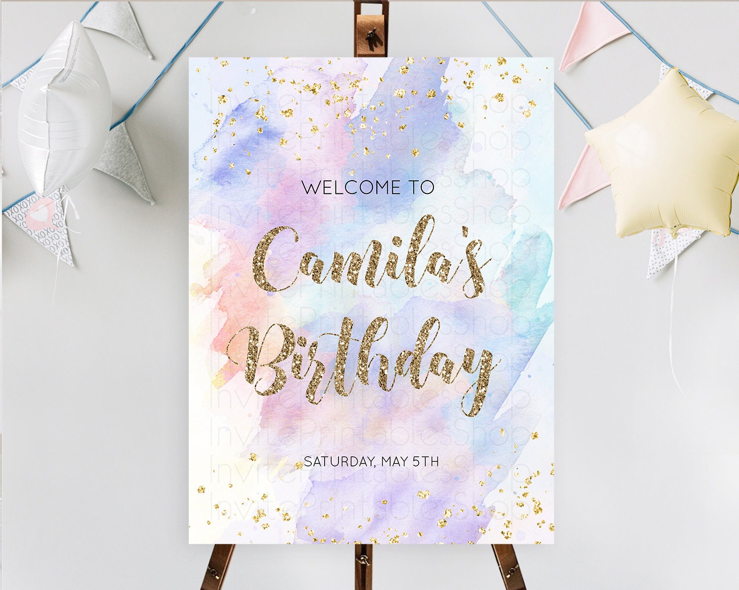 Editable Pastel Welcome Sign Pastel Rainbow Welcome Sign Colorful Rainbow Co