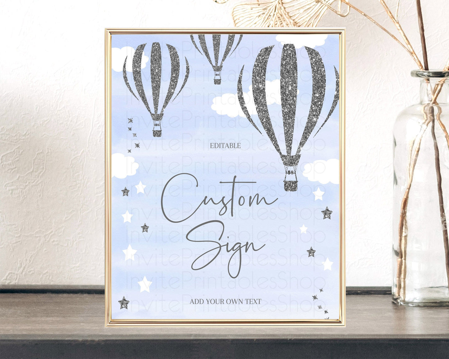 Hot Air Balloon Sign Hot Air Balloon Table Sign Decor Adventure Awaits Mr. ONEderful Party 1st Birthday Baptism Baby Shower D10334