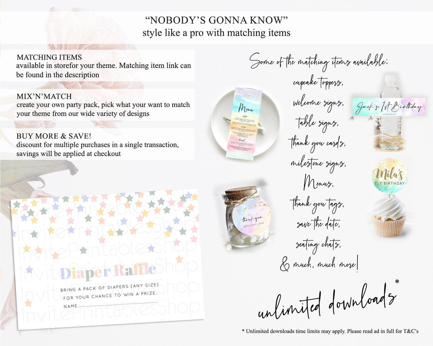 Pastel Star Diaper Raffle Card Shooting Star Diaper Raffle Insert Twinkle Little Star Diaper Ticket Rainbow Confetti Raffle Game D10795