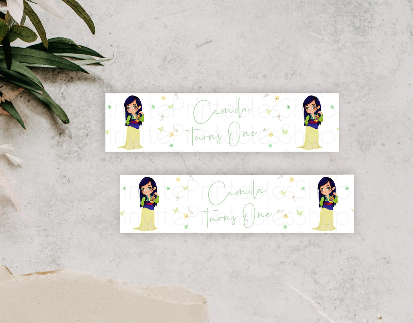 Princess Water Label Template Secret Garden Enchanted Castle Pastel Floral Royal Party Decor For 1st Birthday Baptism Baby Shower D10350