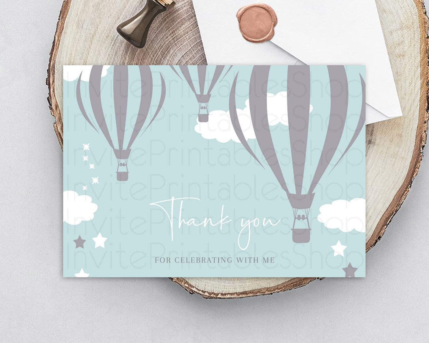 Hot Air Balloon Sign Hot Air Balloon Thank You Card Decor Adventure Awaits Mr. ONEderful Party 1st Birthday Baptism Baby Shower D10324