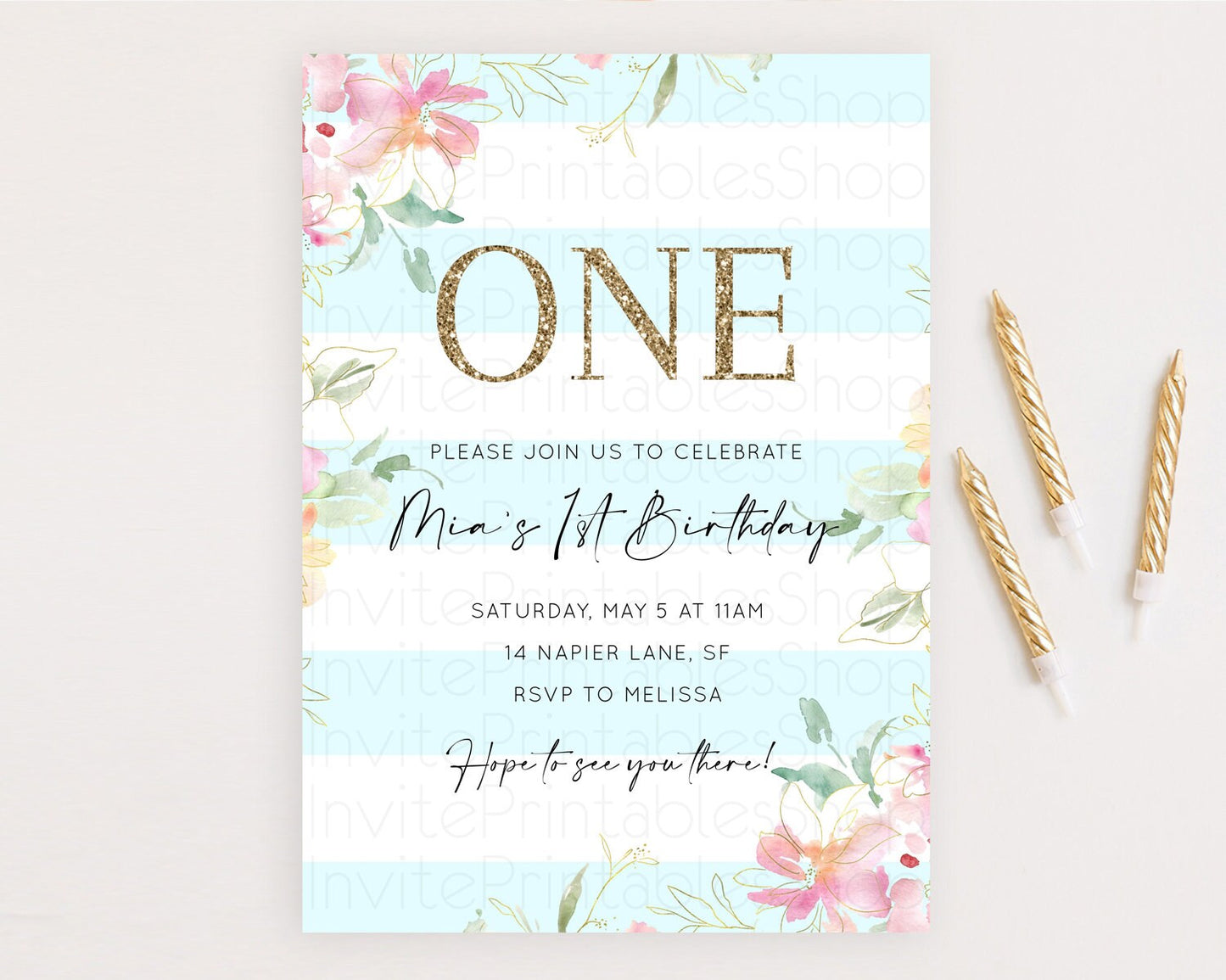 Secret Garden Invitation Wildflower Birthday Invitation Pastel Flowers Invite Enchanted Garden Boho Floral 3rd 2nd First Birthday D10304