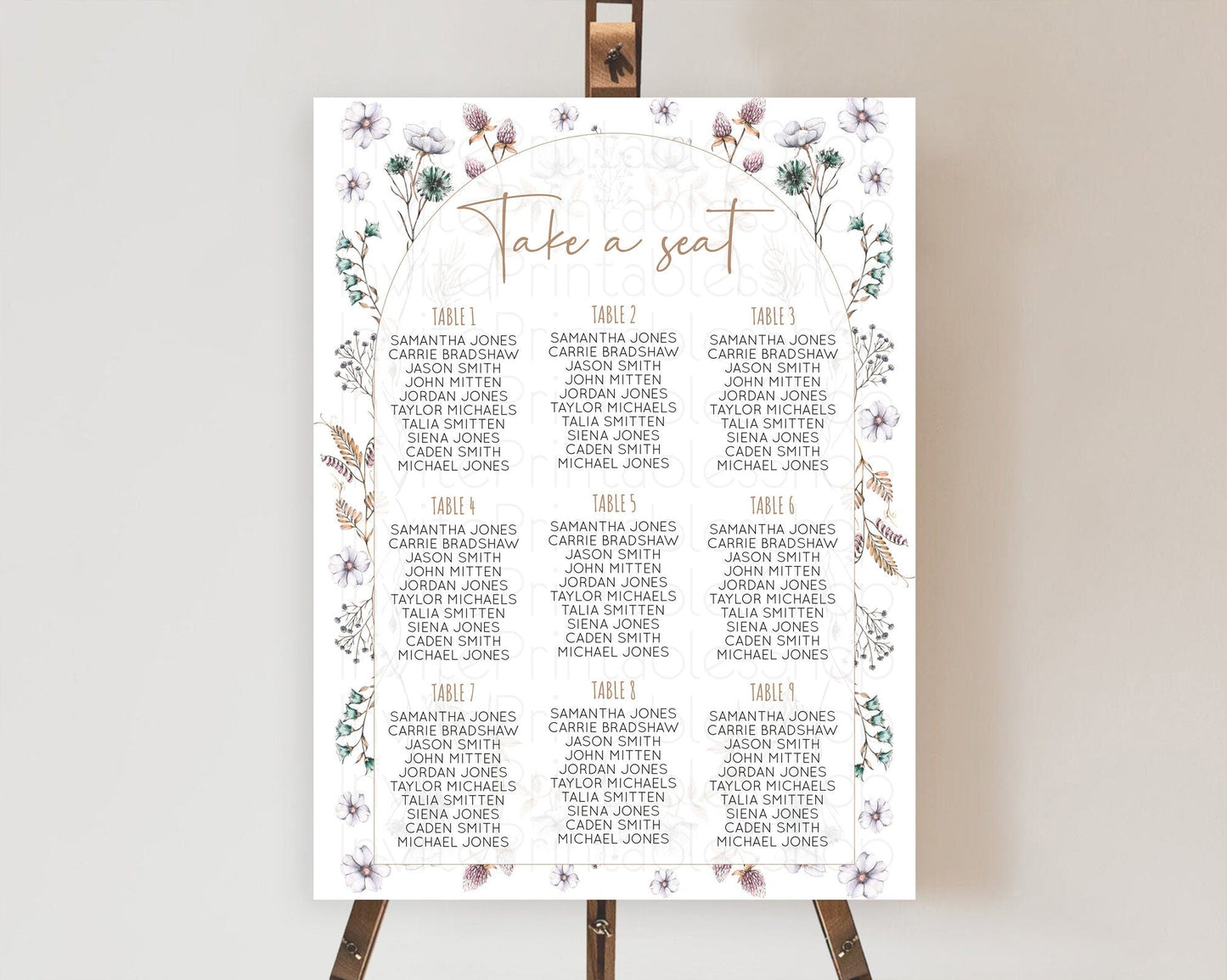 Secret Garden Seating Chart Wildflower Seating Chart Pastel Flowers Seating Chart Enchanted Garden Boho Floral Take A Seat Decor D10604