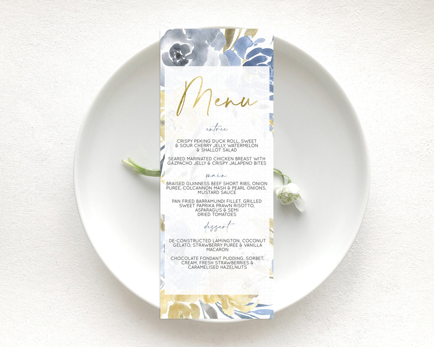 Secret Garden Menu Wildflower Menu Template Pastel Flower Garden Table Decor Boho Floral Dinner Dessert Floral Party Food Menu D10189