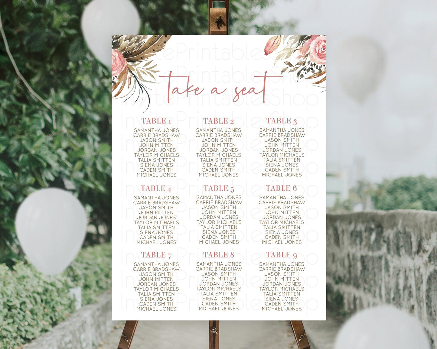 Secret Garden Seating Chart Wildflower Seating Chart Pastel Flowers Seating Chart Enchanted Garden Boho Floral Take A Seat Decor D10686