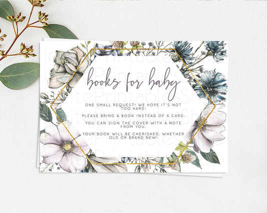 Editable Secret Garden Books For Baby Card Boho Wildflower Book Insert Paste