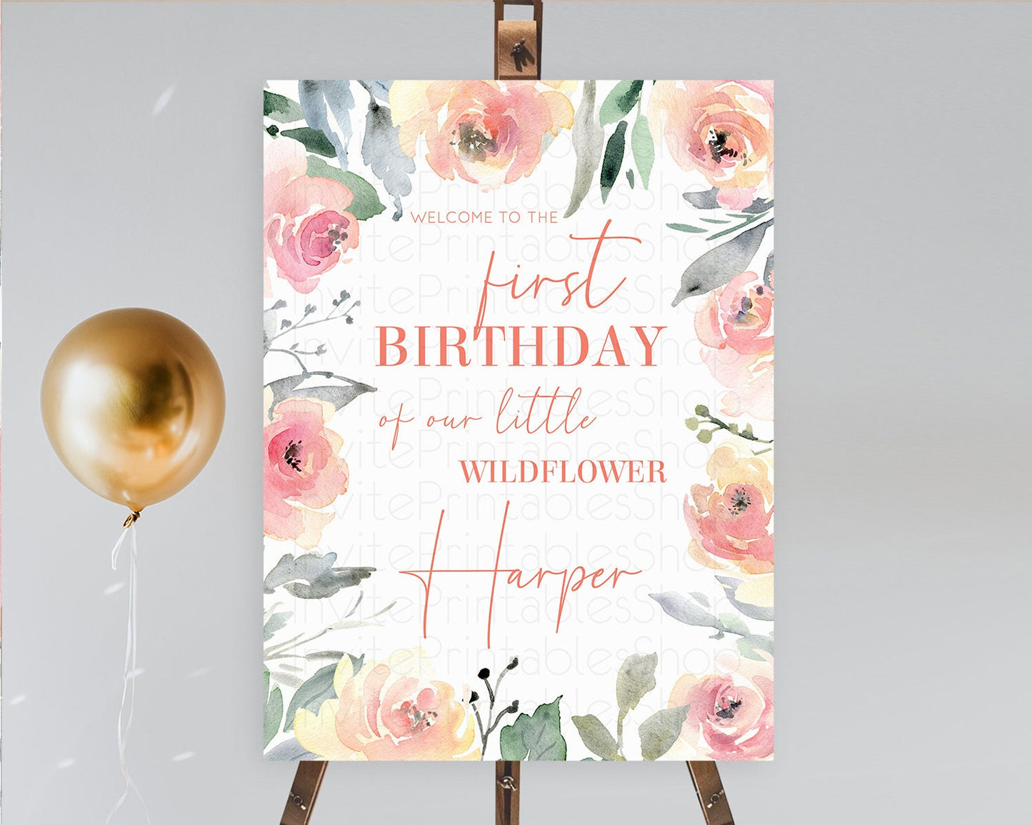 Secret Garden Welcome Sign Wildflower Welcome Board Pastel Flower Garden Welcome Poster Boho Wildflower First Birthday Welcome Sign D10778