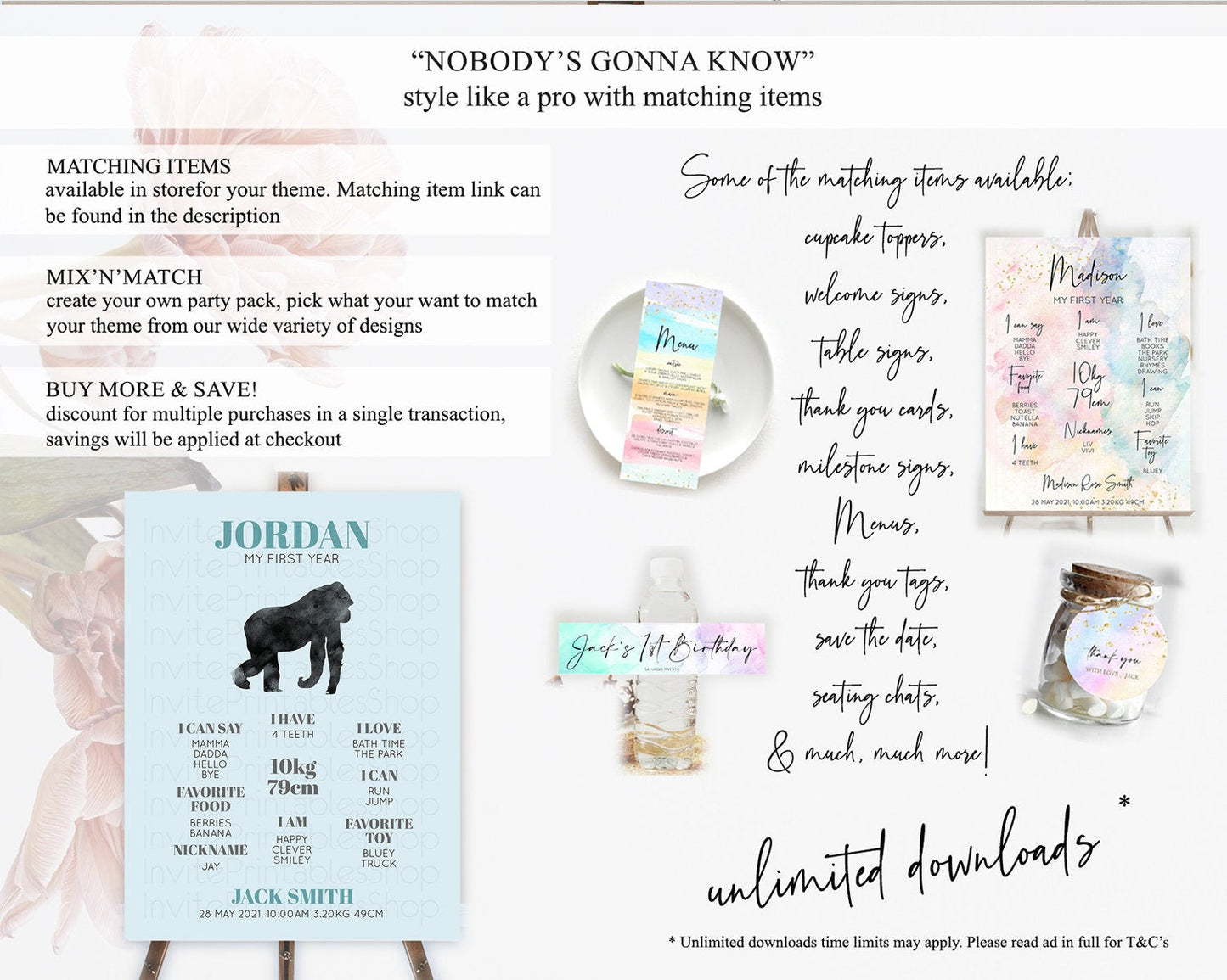Gorilla First Birthday Milestone Board Gorilla Milestone Poster Gorilla Decor Safari Adventure Gorilla First Birthday Welcome Sign D10799