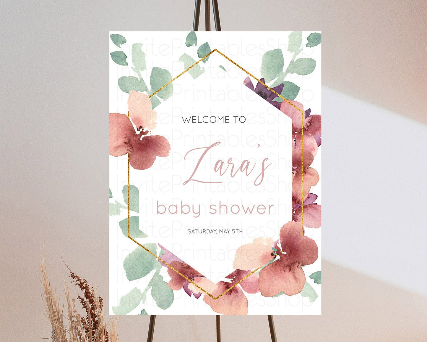 Secret Garden Baby Shower Welcome Sign Wildflower Welcome Board Pastel Flower Garden Welcome Poster Boho Wildflower Welcome Sign D10964