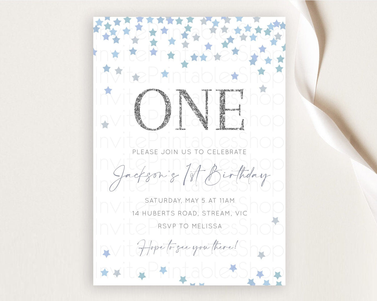 Star Birthday Invitation Pastel Stars Invite Shooting Star Party Rainbow Colorful Confetti Twinkle Little Star 2nd First Birthday D10341