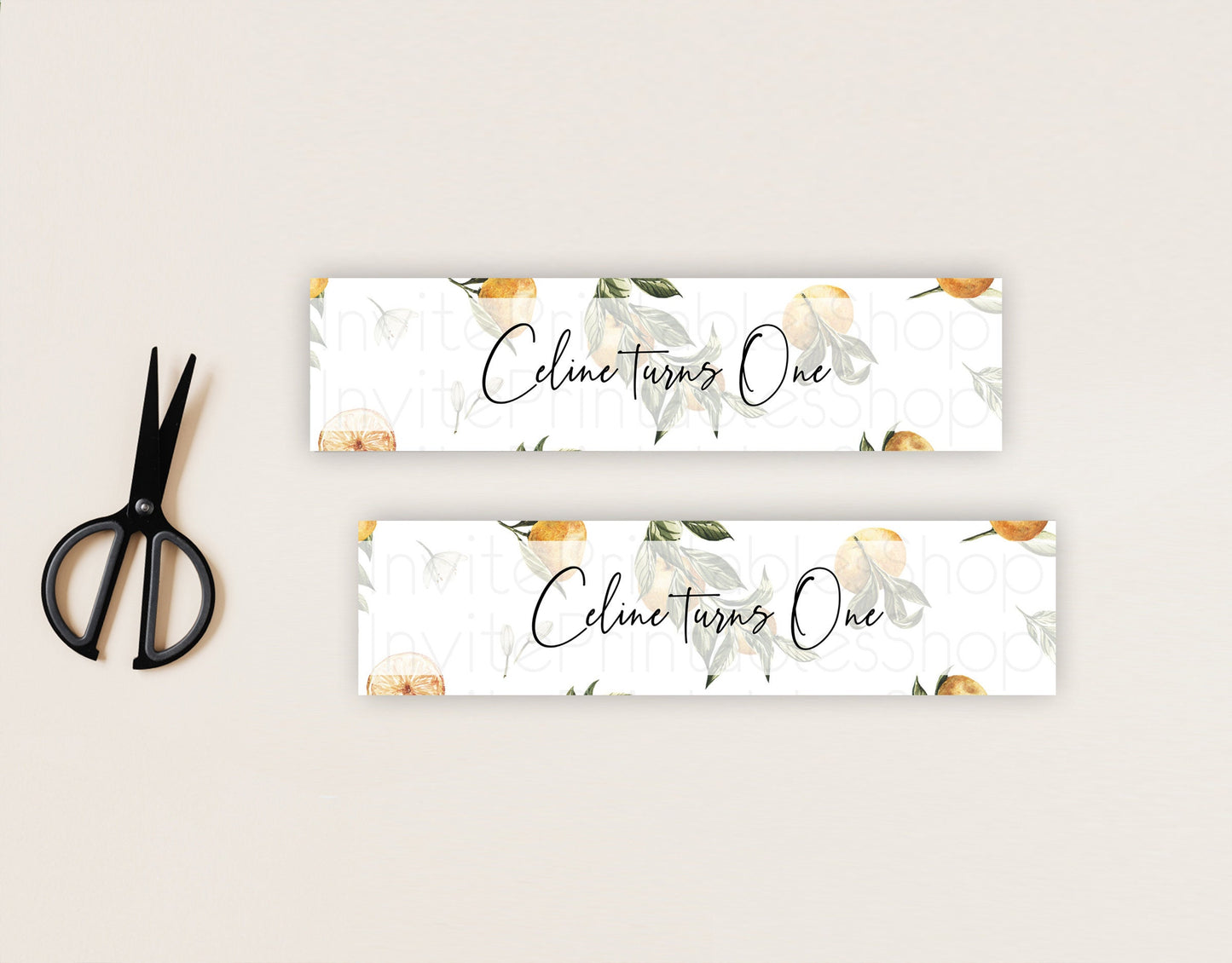 Citrus Water Label Template Lemon Orange Party Decor Citrus Floral Garden Theme Birthday Baptism Baby Shower Wedding Bridal Shower D10545