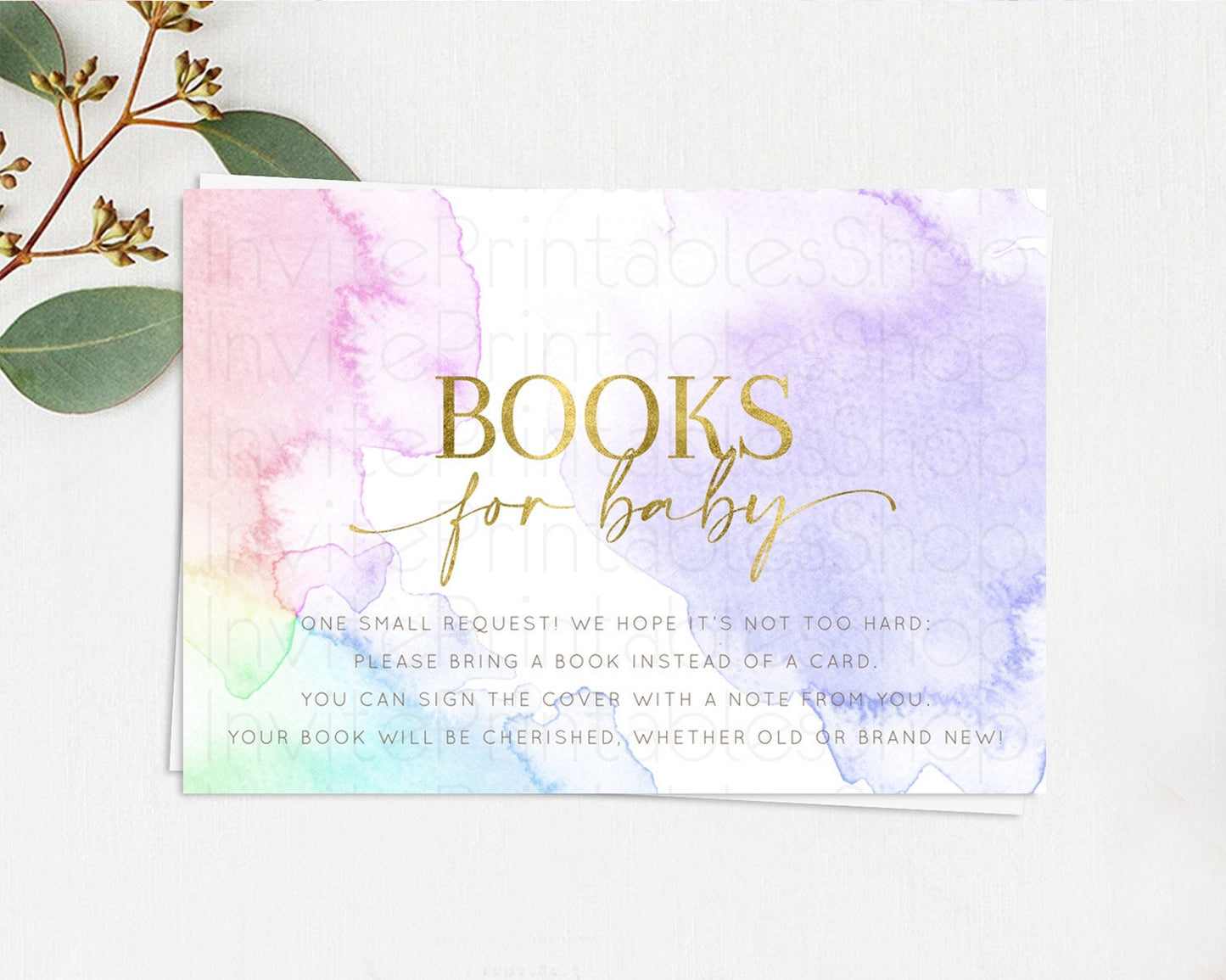 Pastel Books For Baby Card Pastel Rainbow Book Insert Colorful Ombre Watercolor Book Card Confetti Glitter Baby Book Poem Request D10215