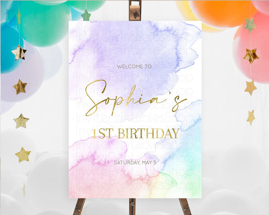 Editable Pastel Welcome Sign Pastel Rainbow Welcome Sign Colorful Rainbow Co