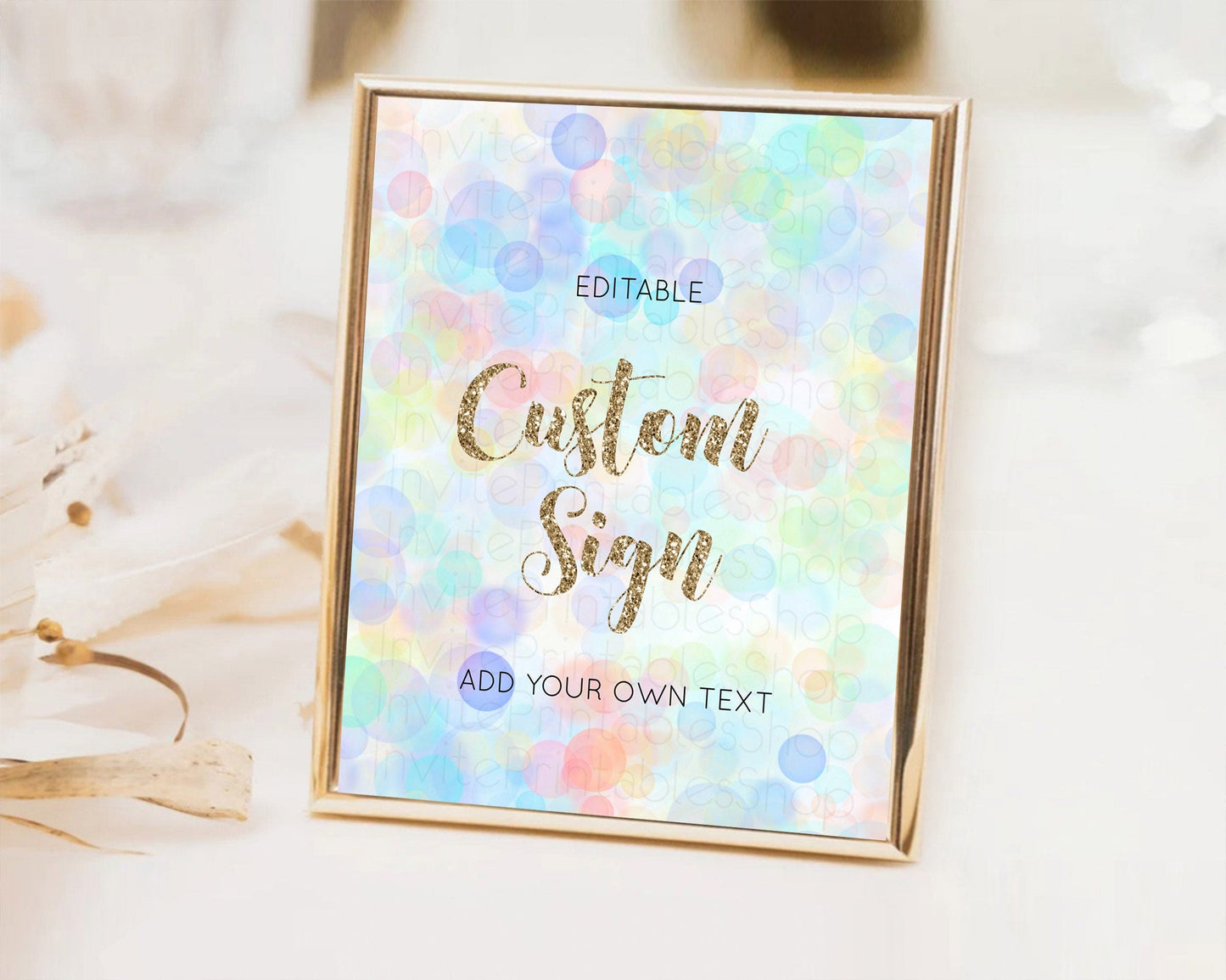 Pastel Bubbles Sign Colorful Confetti Table Sign Decor Bubble Bath Party Rainbow Sprinkles 1st Birthday Baby Shower Baptism Wedding D10447