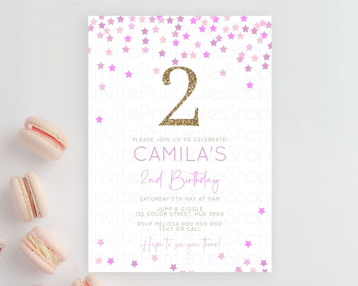 Editable Star Birthday Invitation Pastel Stars Invite Shooting Star Party Ra