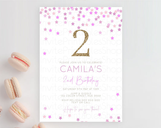 Editable Star Birthday Invitation Pastel Stars Invite Shooting Star Party Ra