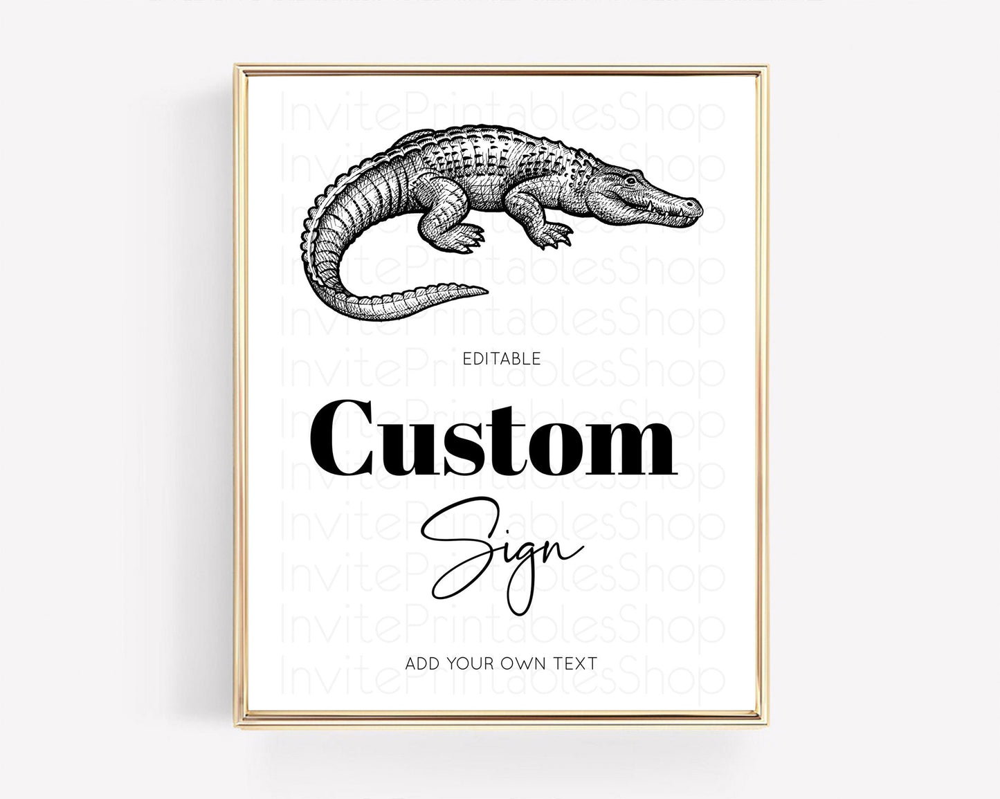 Croc Gator Sign Swamp Table Sign Decor Croc Gator Party Sign Template Safari Adventure Croc Gator Minimal Theme 1st Birthday Baptism D10286