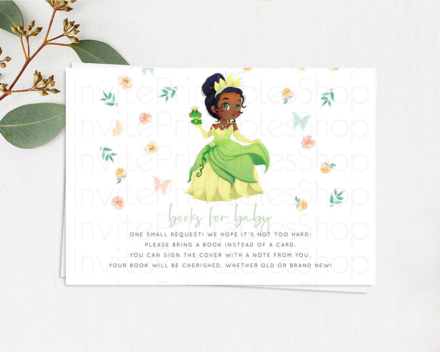 Princess Books For Baby Card Castle Book Card Insert Secret Garden Enchanted Castle Pastel Floral Garden Baby Shower Poem Request D10358