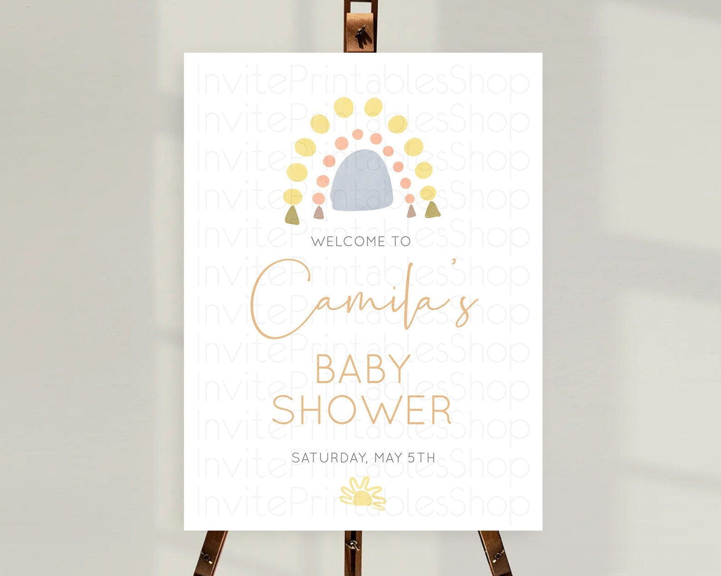 Pastel Rainbow Baby Shower Welcome Sign Boho Rainbow Welcome Board Rainbow Welcome Sign Pastel Welcome Decor Rainbow Welcome Sign D10688