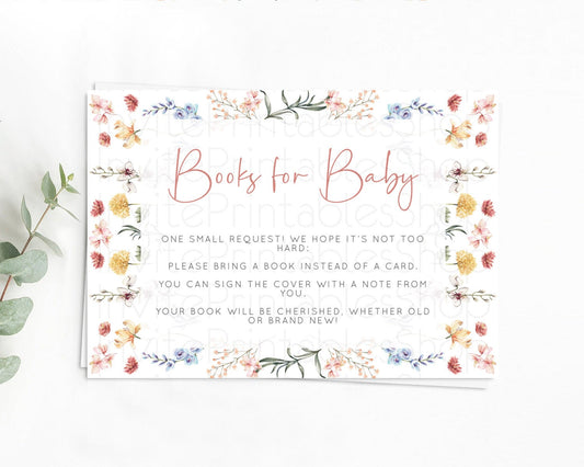 Editable Secret Garden Books For Baby Card Boho Wildflower Book Insert Paste