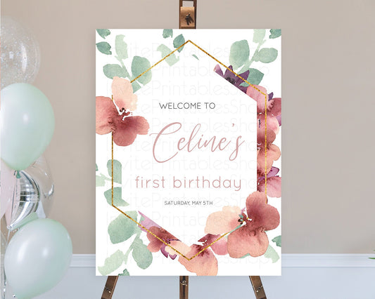 Secret Garden Welcome Sign Wildflower Welcome Board Pastel Flower Garden Welcome Poster Boho Wildflower First Birthday Welcome Sign D10964