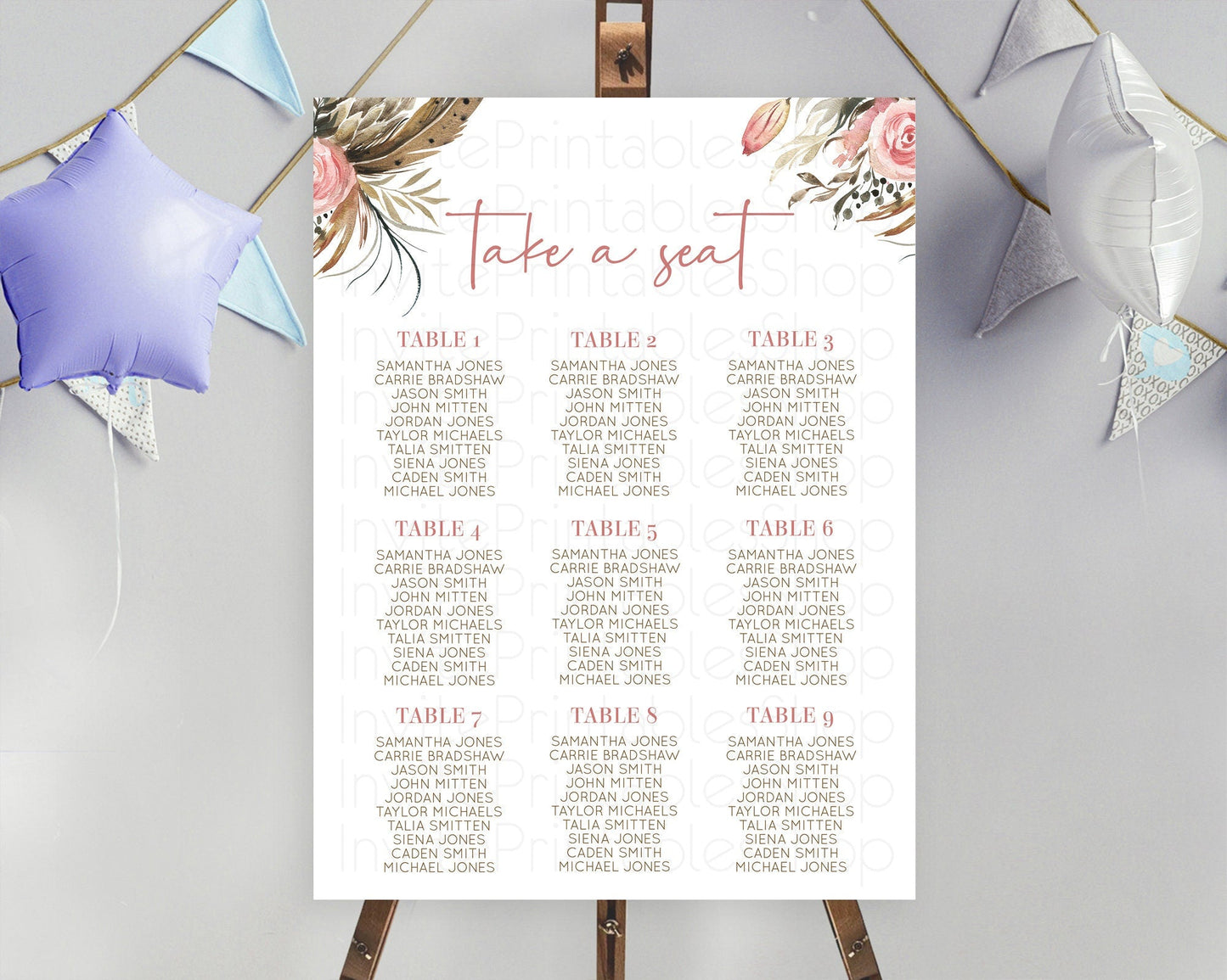 Secret Garden Seating Chart Wildflower Seating Chart Pastel Flowers Seating Chart Enchanted Garden Boho Floral Take A Seat Decor D10686