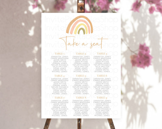Editable Pastel Rainbow Seating Chart Boho Rainbow Seating Chart Rainbow Sea