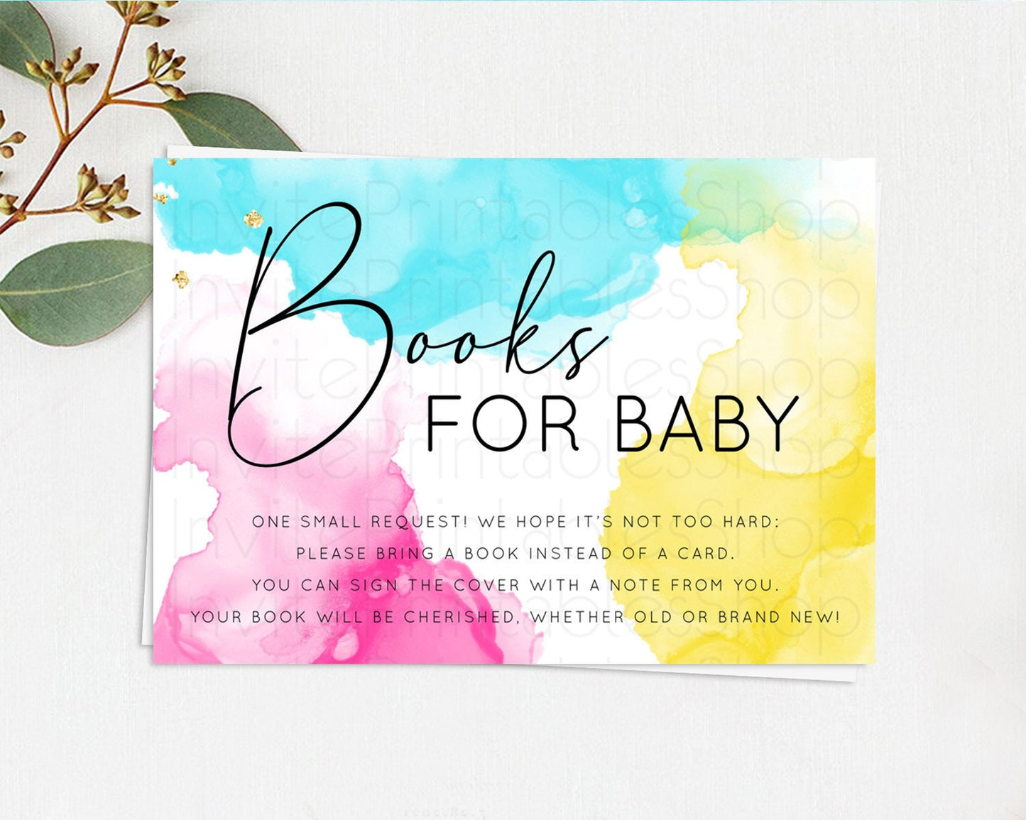 Pastel Books For Baby Card Pastel Rainbow Book Insert Colorful Ombre Watercolor Book Card Confetti Glitter Baby Book Poem Request D10898