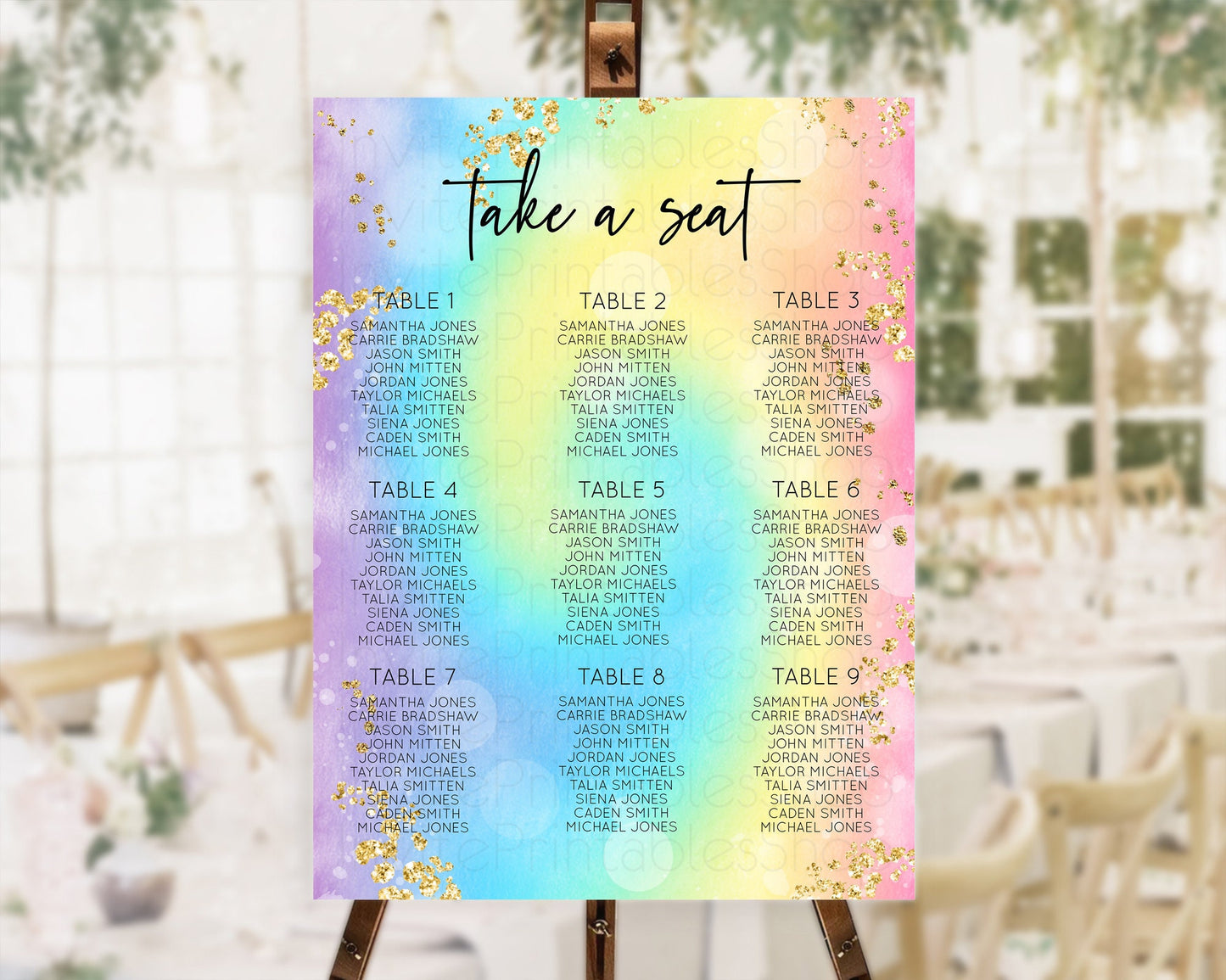 Tie Dye Seating Chart Rainbow Tie Dye Seating Chart Rainbow Colorful Seating Chart Tie Dye Pastel Rainbow Party Decor Take A Seat D10568