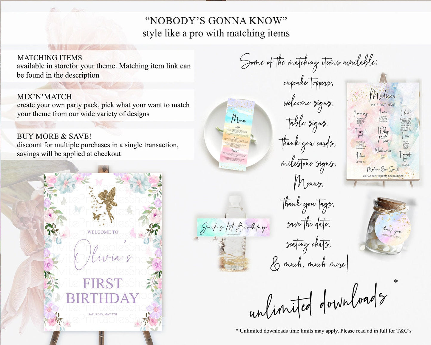 Fairy Welcome Sign Fairy Welcome Board Enchanted Garden Pastel Floral Butterfly Decor Secret Garden First Birthday Welcome Sign D10475