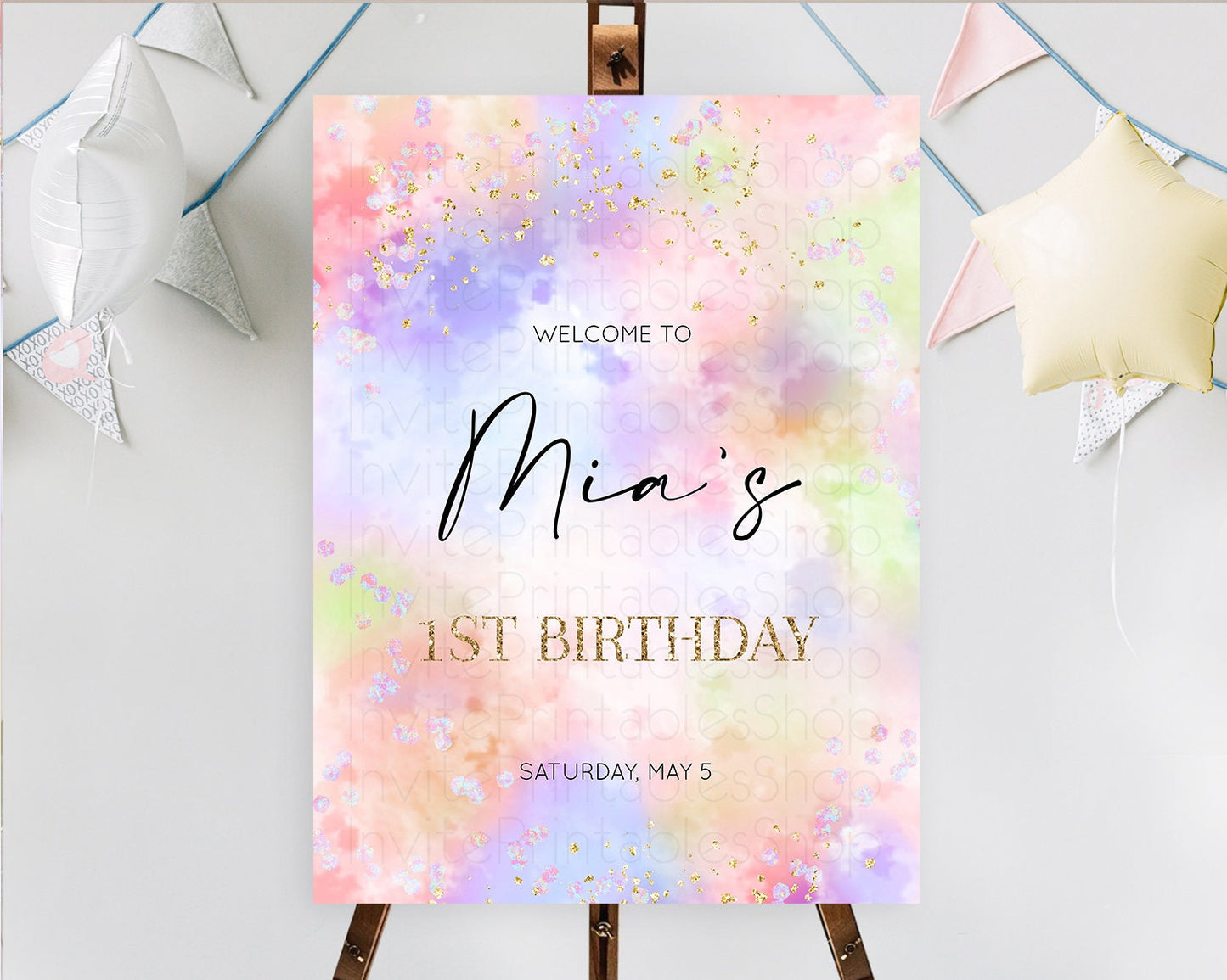 Editable Pastel Welcome Sign Pastel Rainbow Welcome Sign Colorful Rainbow Co