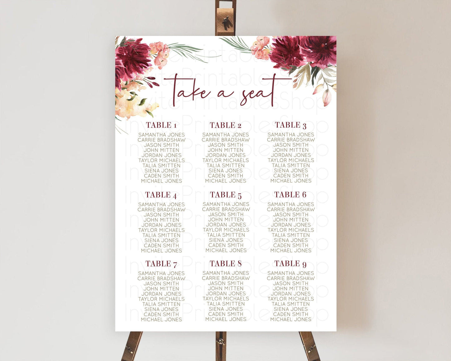 Secret Garden Seating Chart Wildflower Seating Chart Pastel Flowers Seating Chart Enchanted Garden Boho Floral Take A Seat Decor D10685