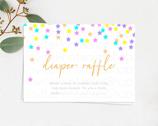 Editable Pastel Star Diaper Raffle Card Shooting Star Diaper Raffle Insert T