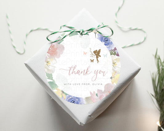 Fairy Thank You Tags Fairy Thank You Gift Tags Enchanted Garden Pastel Floral Butterfly Décor Secret Garden First Birthday Thank You D10294