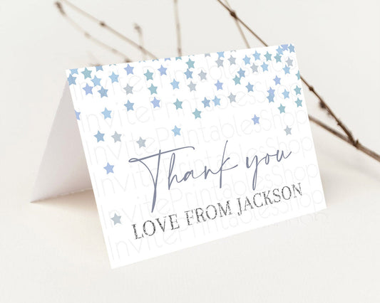 Star Thank You Card Pastel Stars Thank You Shooting Star Rainbow Colorful Confetti Twinkle Little Star Birthday Teacher Thank You D10341