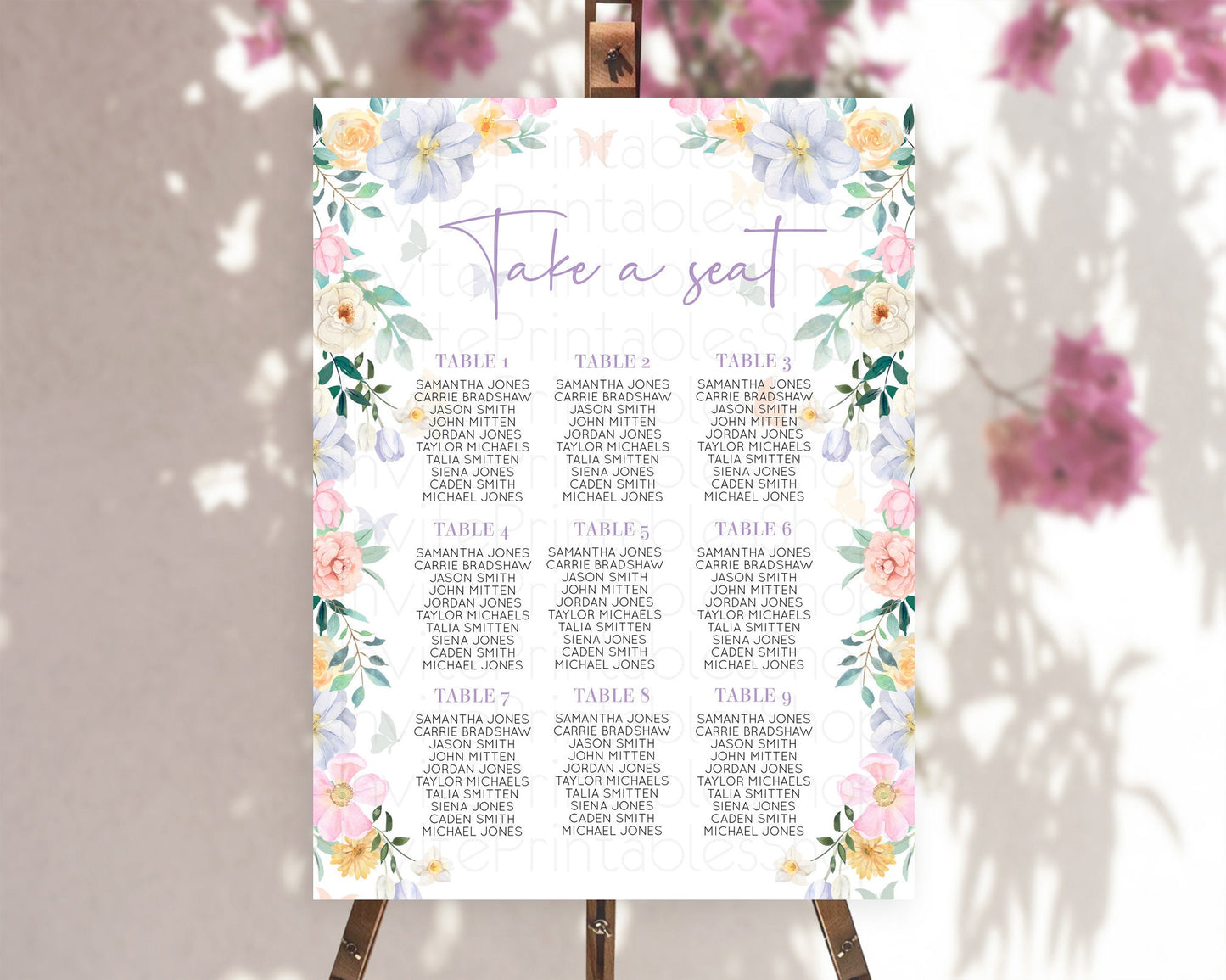 Secret Garden Seating Chart Wildflower Seating Chart Pastel Flowers Seating Chart Enchanted Garden Boho Floral Take A Seat Décor D10472