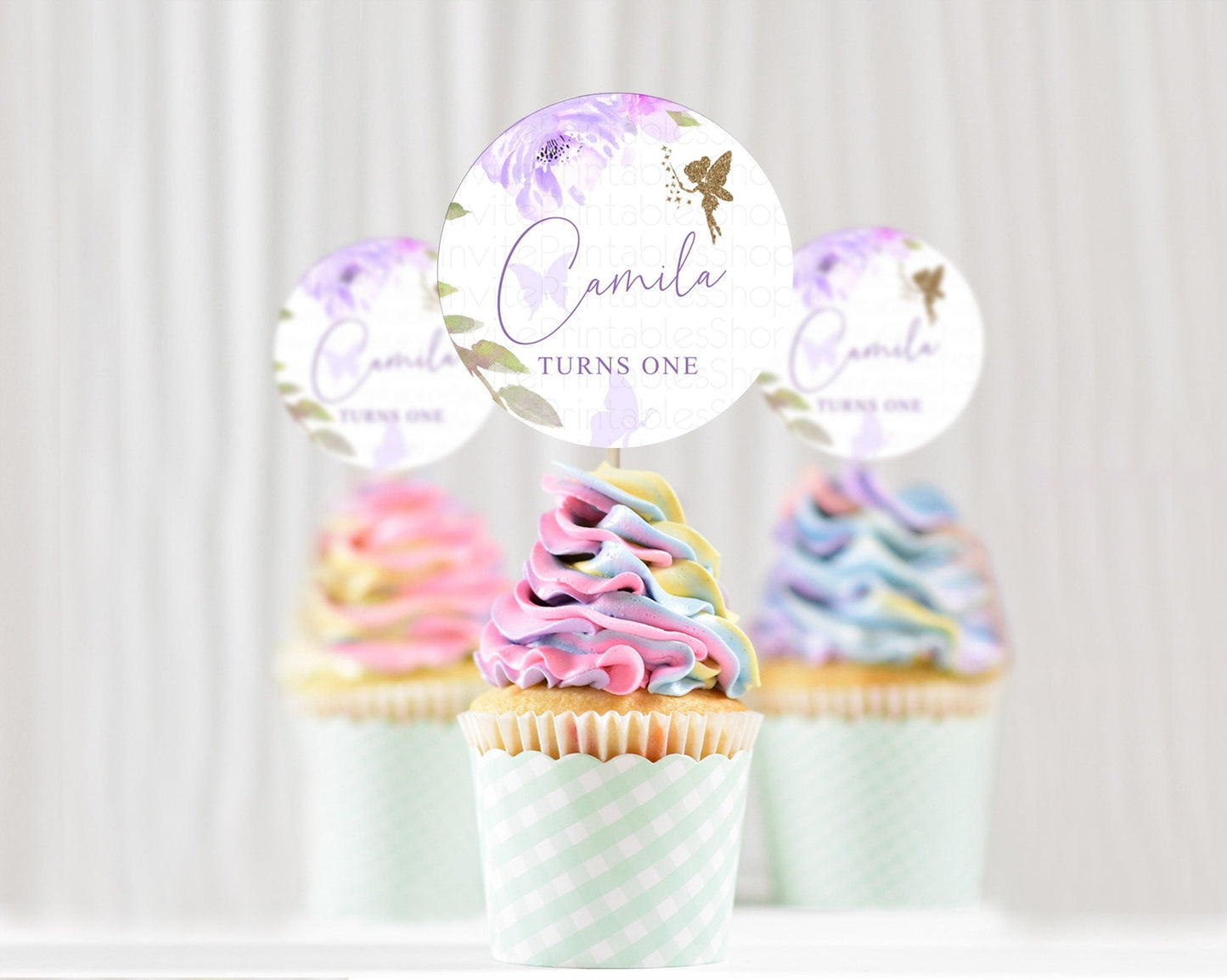 Fairy Cupcake Toppers Pastel Fairy Cupcake Toppers Fairy Floral Garden Cupcake Topper Enchanted Garden Floral Butterfly Party Decor D10910