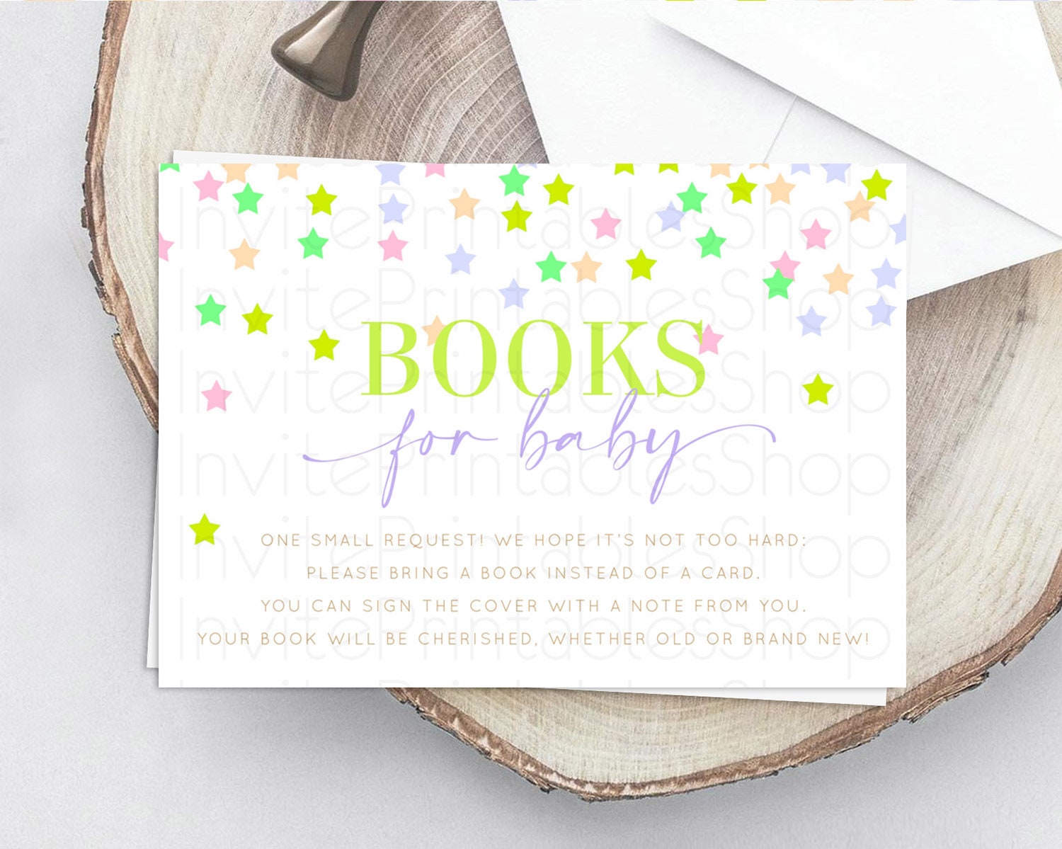 Editable Pastel Star Books For Baby Card Shooting Star Book Insert Twinkle L