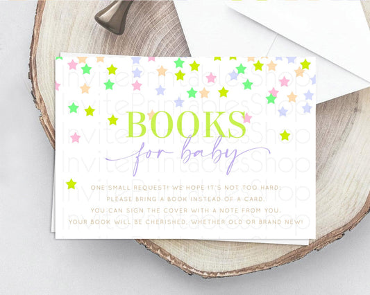 Editable Pastel Star Books For Baby Card Shooting Star Book Insert Twinkle L