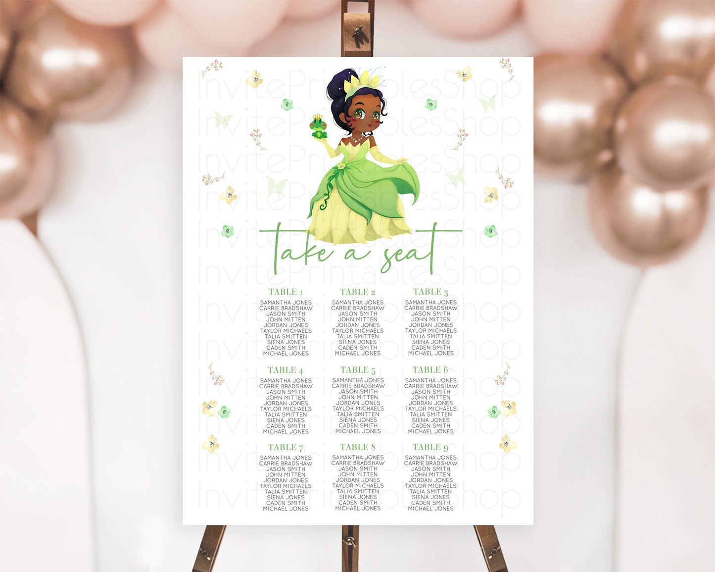 Princess Seating Chart Castle Seating Chart Royal Princess Decor Fairy Tale Enchanted Castle Pastel Floral Garden Table Number Sign D10348